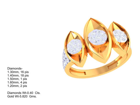 Printable 3D jewelry model of Lady diamond ring 3D Model