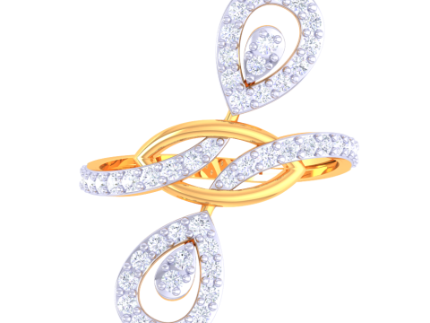 Printable 3D jewelry model of Lady diamond ring 3D Model
