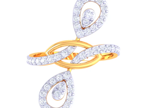 Printable 3D jewelry model of Lady diamond ring 3D Model