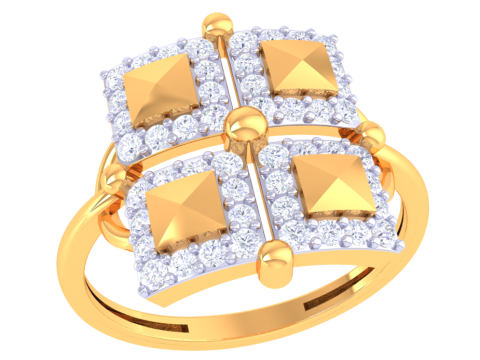 Printable 3D jewelry model of Lady diamond ring 3Dモデル