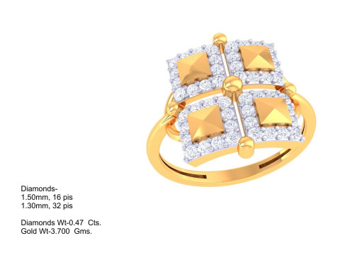 Printable 3D jewelry model of Lady diamond ring Modelo 3D