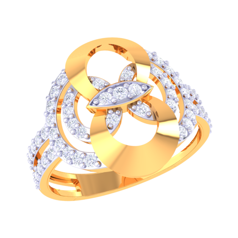 Printable 3D jewelry model of Lady diamond ring 3D Model .c4d .max .obj .3ds .fbx .stl .blend