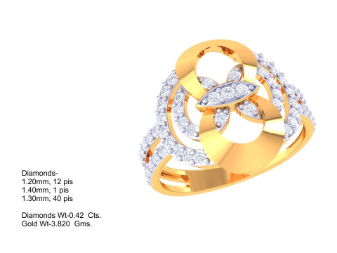 Printable 3D jewelry model of Lady diamond ring 3D Model