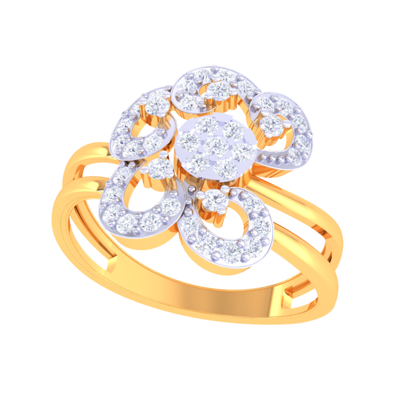 Printable 3D jewelry model of Lady diamond ring 3D Model .c4d .max .obj .3ds .fbx .stl .blend