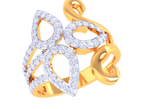 Printable 3D jewelry model of Lady diamond ring 3D Modell