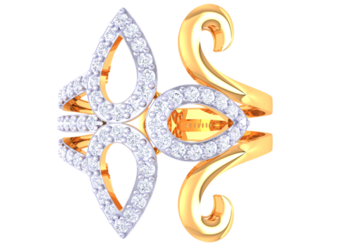 Printable 3D jewelry model of Lady diamond ring Modelo 3D