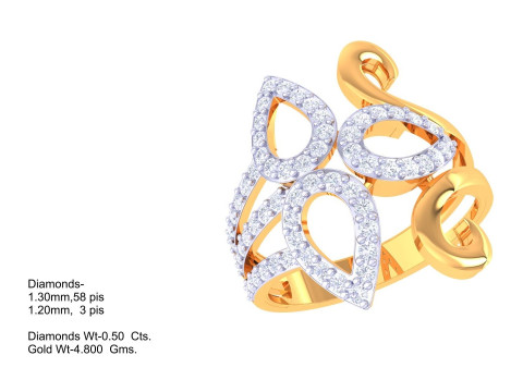 Printable 3D jewelry model of Lady diamond ring Modelo 3D