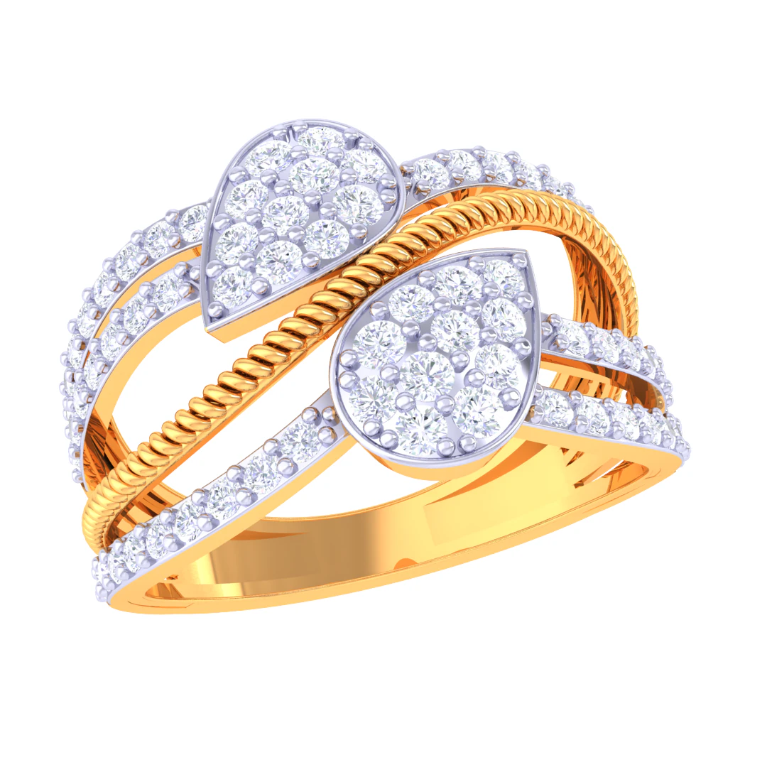 Printable 3D jewelry model of Lady diamond ring 3D Model .c4d .max .obj .3ds .fbx .stl .blend 