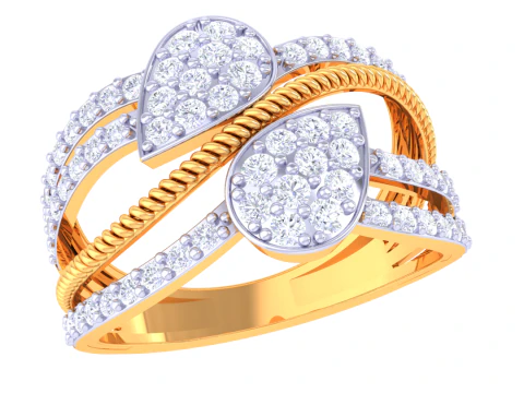 Printable 3D jewelry model of Lady diamond ring 3D Model
