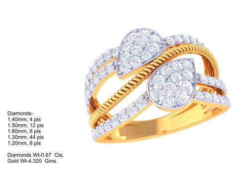 Printable 3D jewelry model of Lady diamond ring 3Dモデル