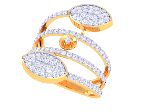 Printable 3D jewelry model of Lady diamond ring 3D Modell