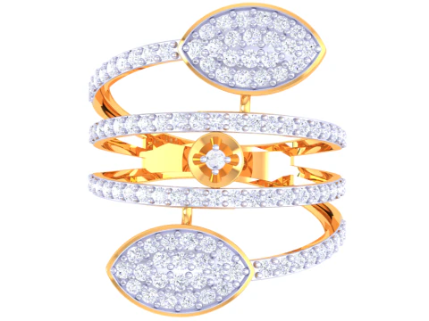 Printable 3D jewelry model of Lady diamond ring 3D Model