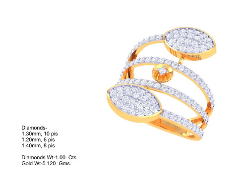 Printable 3D jewelry model of Lady diamond ring 3D Modell