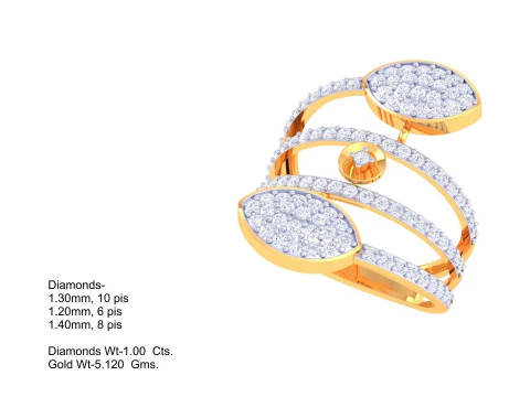 Printable 3D jewelry model of Lady diamond ring 3D Model
