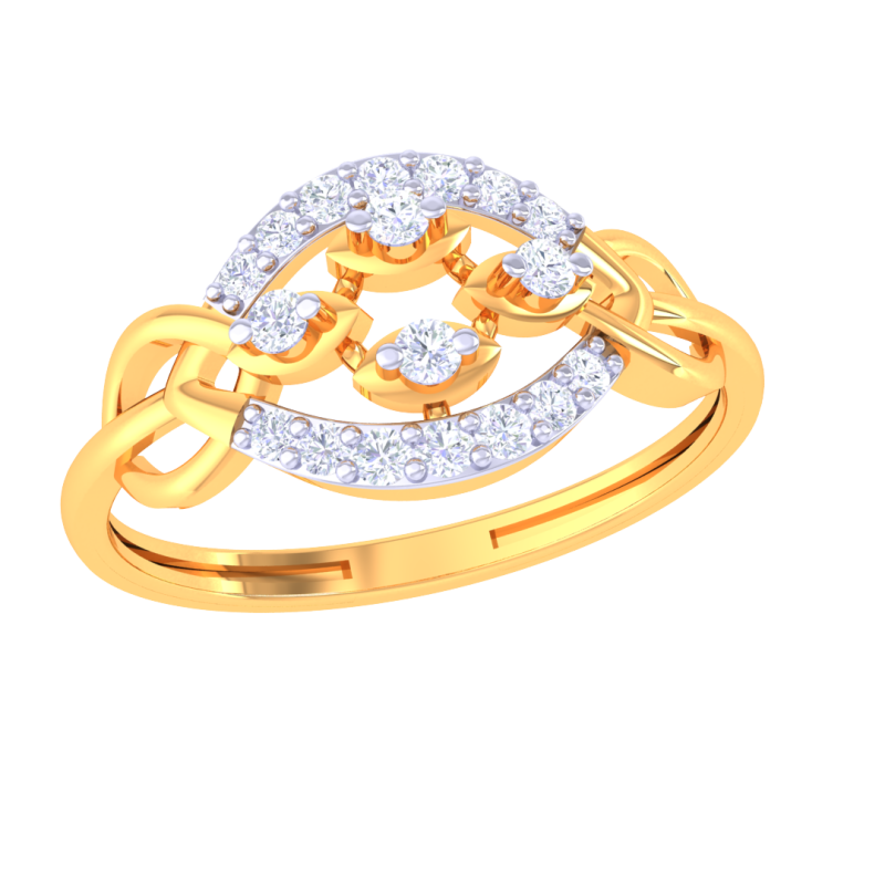 Printable 3D jewelry model of Lady diamond ring 3Dモデル .c4d .max .obj .3ds .fbx .stl .blend