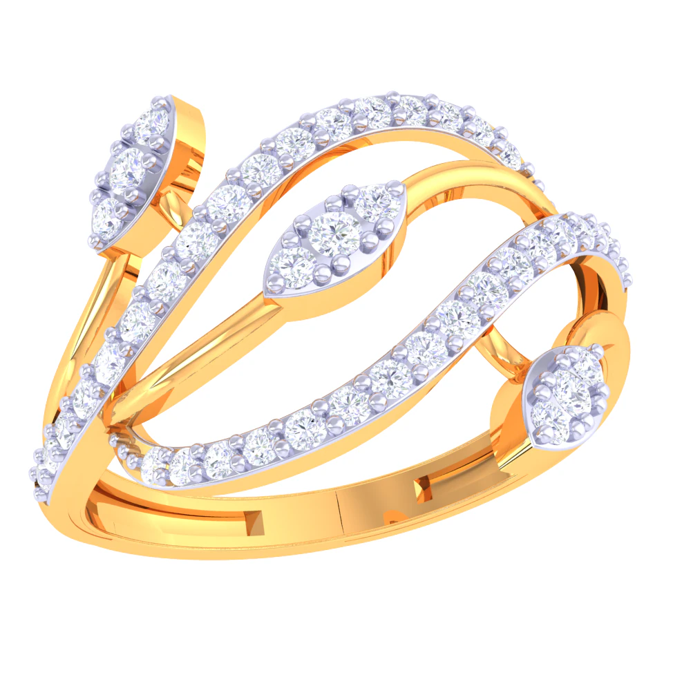 Printable 3D jewelry model of Lady diamond ring 3D Model .c4d .max .obj .3ds .fbx .stl .blend 