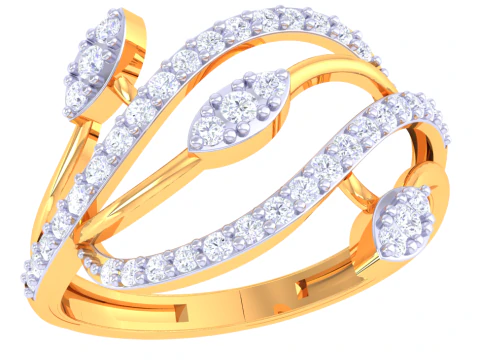 Modello di gioiello stampabile in 3D dell'anello con diamante Lady Modello 3D