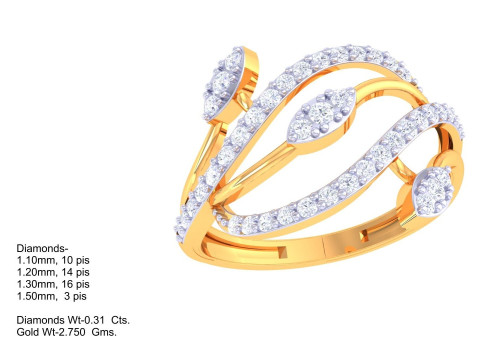 Printable 3D jewelry model of Lady diamond ring 3D 모델