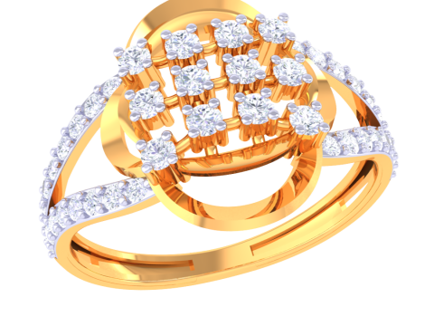 Printable 3D jewelry model of Lady diamond ring Modello 3D