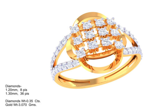 Printable 3D jewelry model of Lady diamond ring 3D Modell