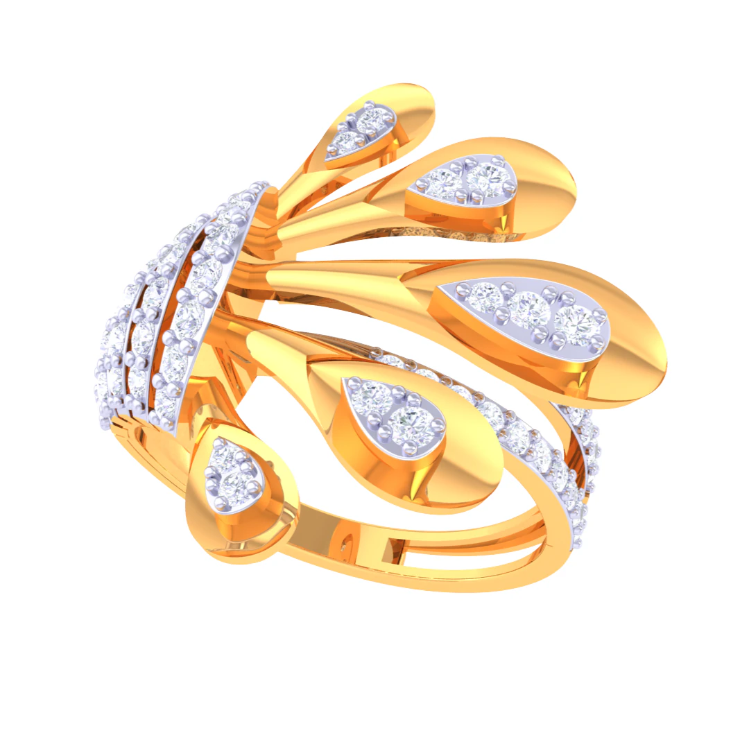 Printable 3D jewelry model of Lady diamond ring 3D Model .c4d .max .obj .3ds .fbx .stl .blend