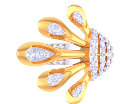 Printable 3D jewelry model of Lady diamond ring 3D Model
