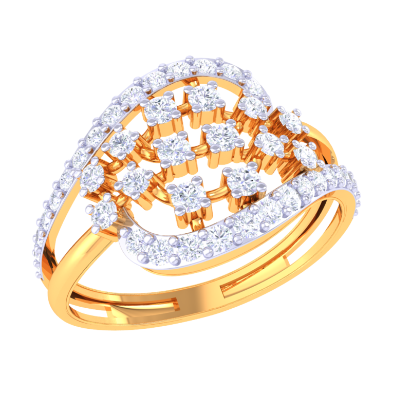 Printable 3D jewelry model of Lady diamond ring Modèle 3D .c4d .max .obj .3ds .fbx .stl .blend