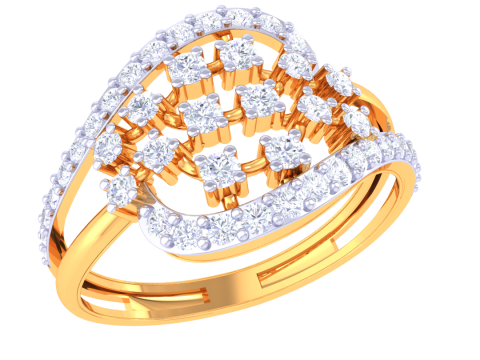 Printable 3D jewelry model of Lady diamond ring Modello 3D