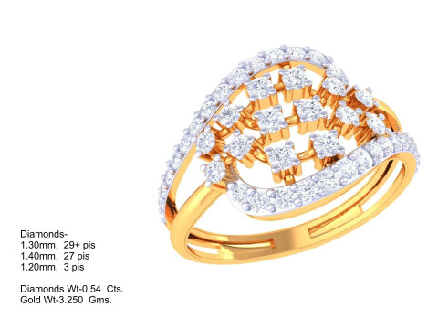 Printable 3D jewelry model of Lady diamond ring Modèle 3D