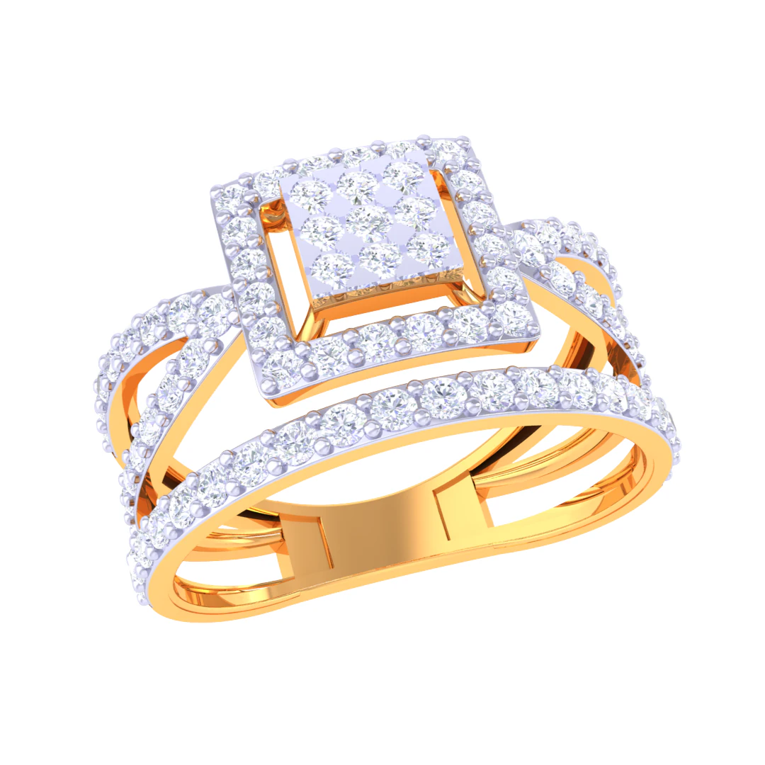 Printable 3D jewelry model of Lady diamond ring 3D Model .c4d .max .obj .3ds .fbx .stl .blend 