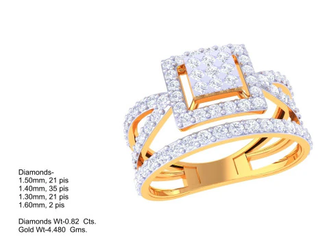 Printable 3D jewelry model of Lady diamond ring 3D Model