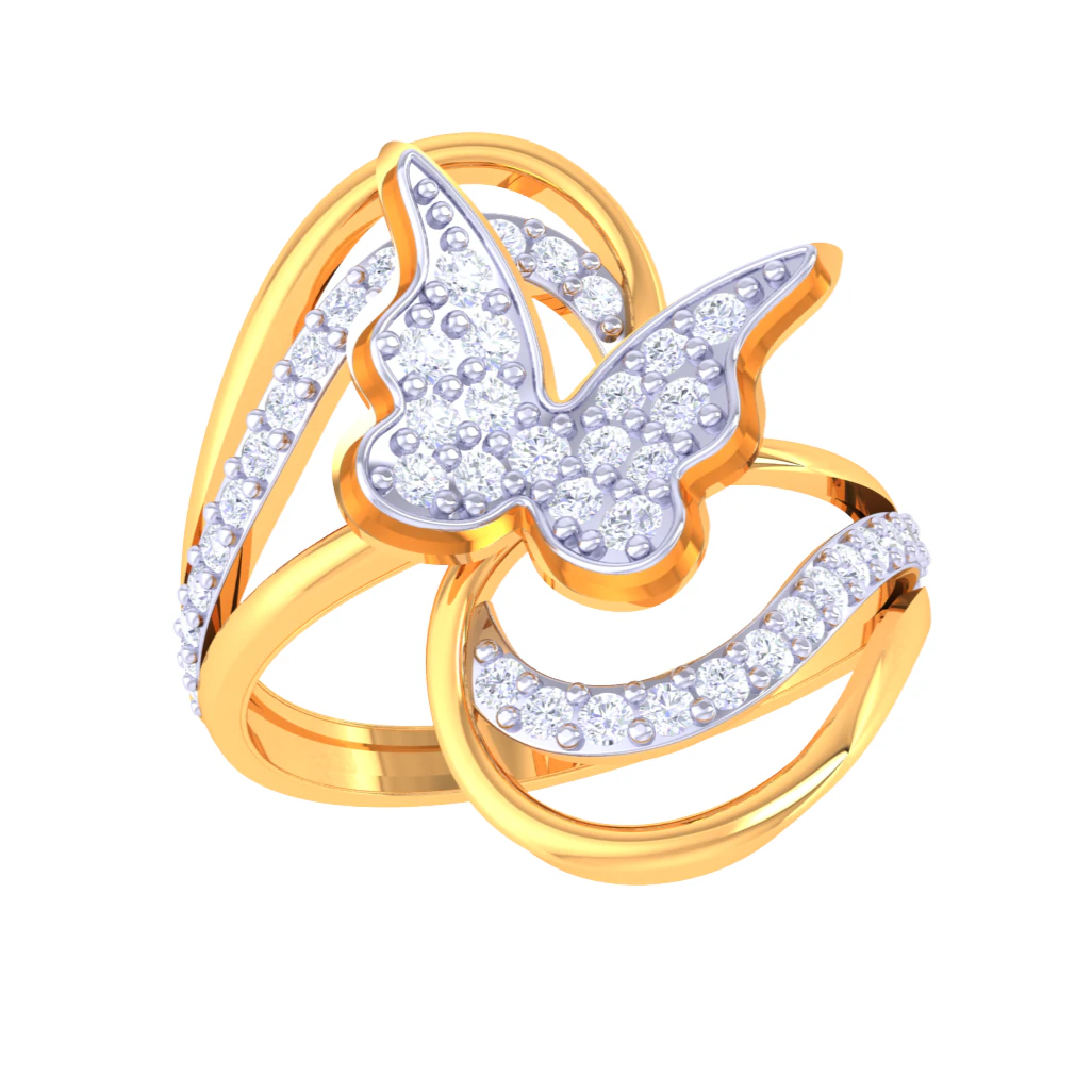 Printable 3D jewelry model of Lady diamond ring 3D Model .c4d .max .obj .3ds .fbx .stl .blend 
