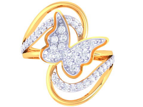 Printable 3D jewelry model of Lady diamond ring 3D Model