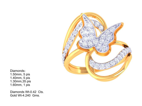 Printable 3D jewelry model of Lady diamond ring 3D Model