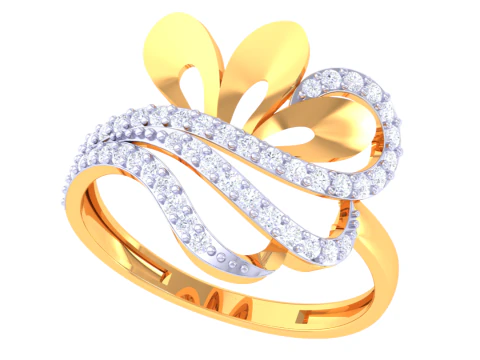 Modello di gioiello stampabile in 3D dell'anello con diamante Lady Modello 3D