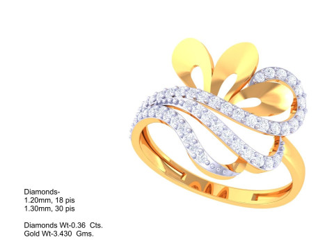 Printable 3D jewelry model of Lady diamond ring 3D मॉडल