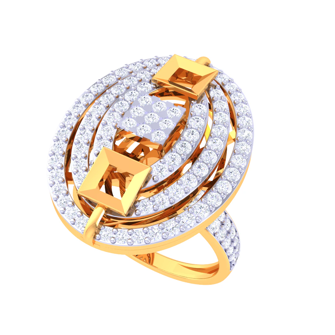 Printable 3D jewelry model of Lady diamond ring 3D Model .c4d .max .obj .3ds .fbx .stl .blend 