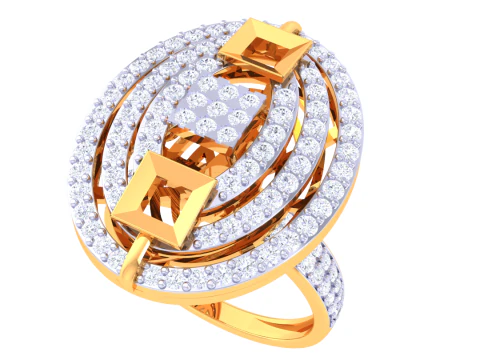Printable 3D jewelry model of Lady diamond ring 3D Model