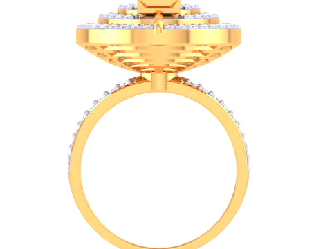 Printable 3D jewelry model of Lady diamond ring 3D Model