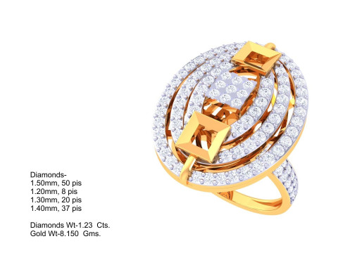 Printable 3D jewelry model of Lady diamond ring Modelo 3D