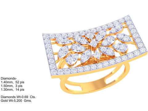 Printable 3D jewelry model of Lady diamond ring 3D Model
