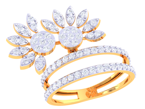 Printable 3D jewelry model of Lady diamond ring Model 3D