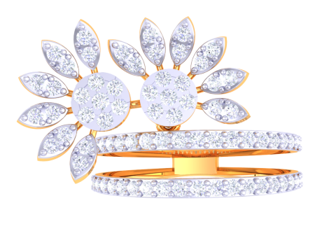 Printable 3D jewelry model of Lady diamond ring Modello 3D