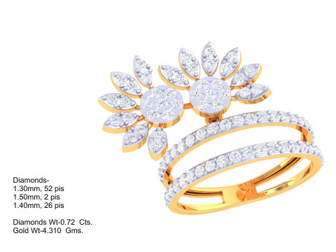Printable 3D jewelry model of Lady diamond ring Modello 3D