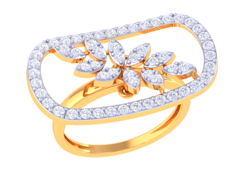 Printable 3D jewelry model of Lady diamond ring 3Dモデル