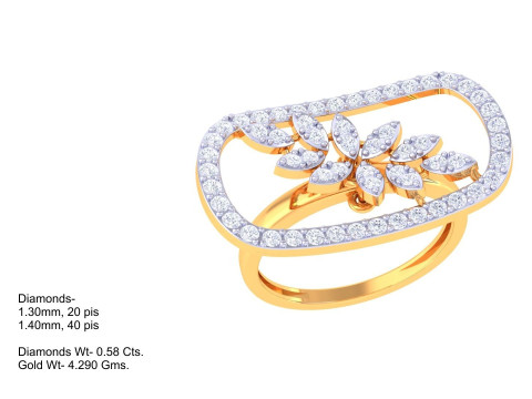 Printable 3D jewelry model of Lady diamond ring 3D Модель