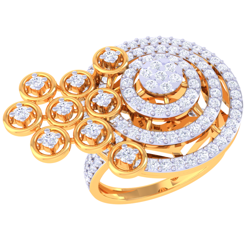 Printable 3D jewelry model of Lady diamond ring 3D Модель .c4d .max .obj .3ds .fbx .stl .blend
