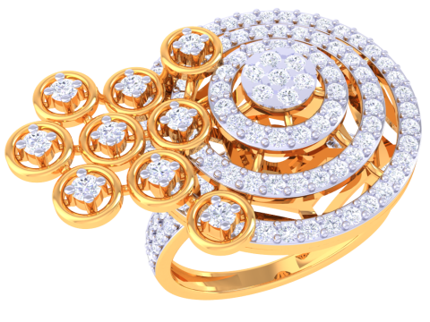 Printable 3D jewelry model of Lady diamond ring 3D Modell