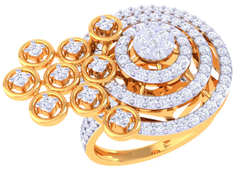 Printable 3D jewelry model of Lady diamond ring 3D Model