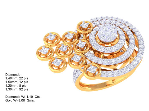 Printable 3D jewelry model of Lady diamond ring 3D Модель